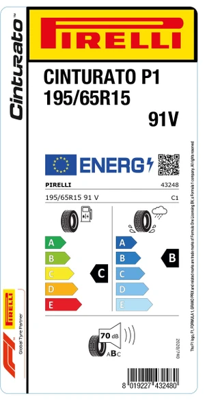PİRELLİ 195/65R15 91V CINTURATO P1 - Resim 2