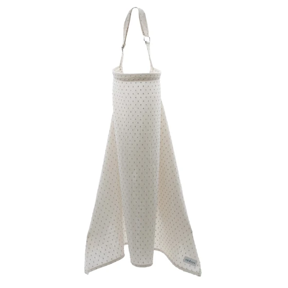 Miniboni Müslin Emzirme Örtüsü - White / Grey - Resim 8