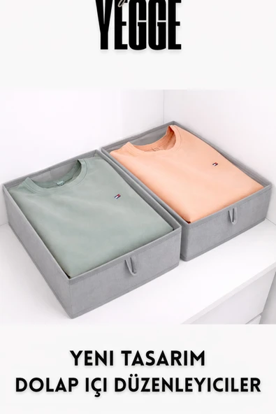 YEGGE 2 ADET Geniş Çekmece ve Dolap içi Düzenleyici, Raf Düzenleyici, 40x28x10 Çorap ve Çamaşır Organizer ürün görseli 1