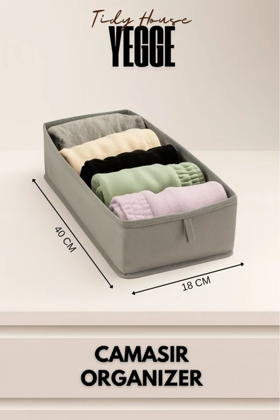 YEGGE 2 ADET Çekmece ve Dolap içi Düzenleyici, Raf Düzenleyici, 40x18x10 Çorap ve Çamaşır Organizer ürün görseli 1