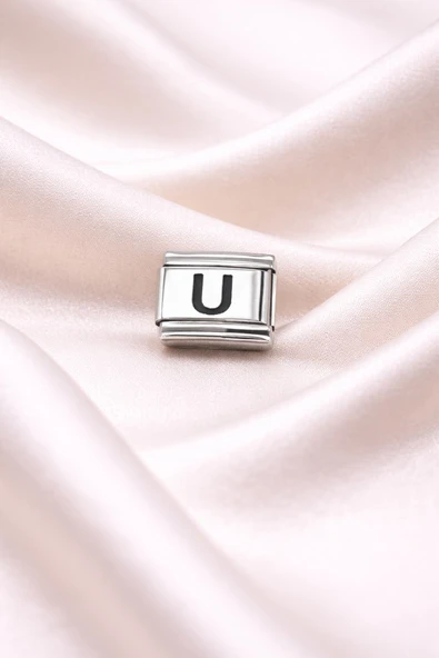 Norino Nomination Uyumlu U Harfli Charm | Paslanmaz Çelik Harf Charm | Kişiye Özel Bileklik Aksesuarı ürün görseli 1