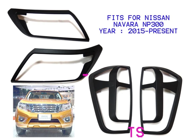 Space Nissan navara far ve stop çerçeve takımı siyah 2015+ np300 ürün görseli 1