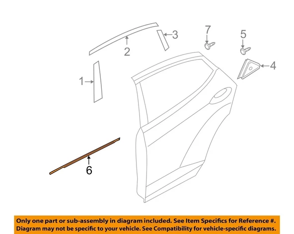 Hyundai Elantra 2011-2013 Cam Sıyırıcı Arka Kapı Dış Sağ (Oem No: 83220-3X000) ürün görseli 1