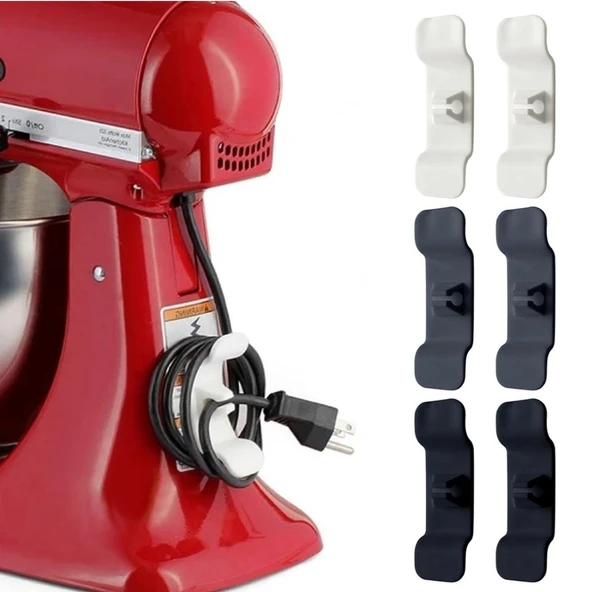 Norino Norino 6'lı Pratik Kablo Toparlayıcı Yapışkanlı Klips Mutfak Air Fryer Kettle Kahve Tost Makinası ürün görseli 1