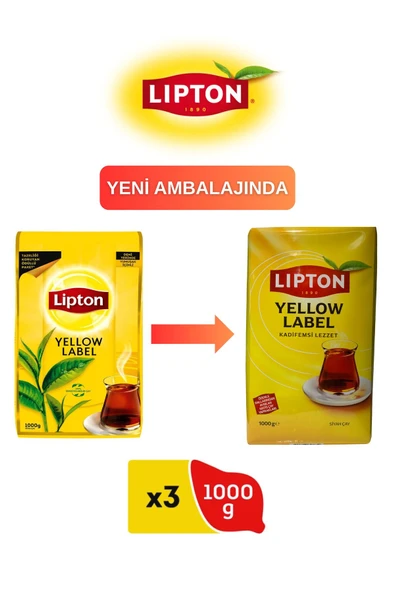 Lipton Yellow Label Loose Dökme Siyah Çay 1000 gr 3 Adet ürün görseli 1