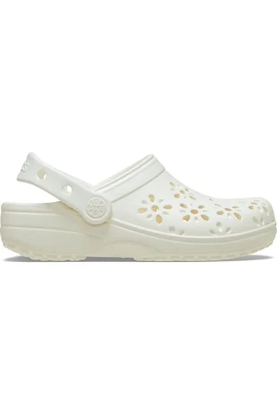 Crocs Classic Floral Cut Out Clog Kadın Beyaz Terlik 210927 ürün görseli 1