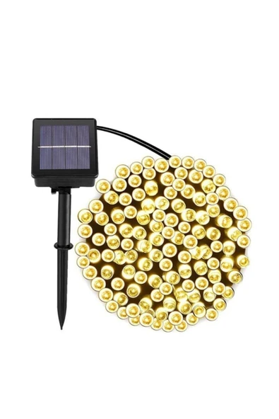 Norino Solar 120 Ledli 10 Metre Gün Işığı Bahçe Aydınlatma Dekorasyon Güneş Enerjili Led Sarı Işık ürün görseli 1