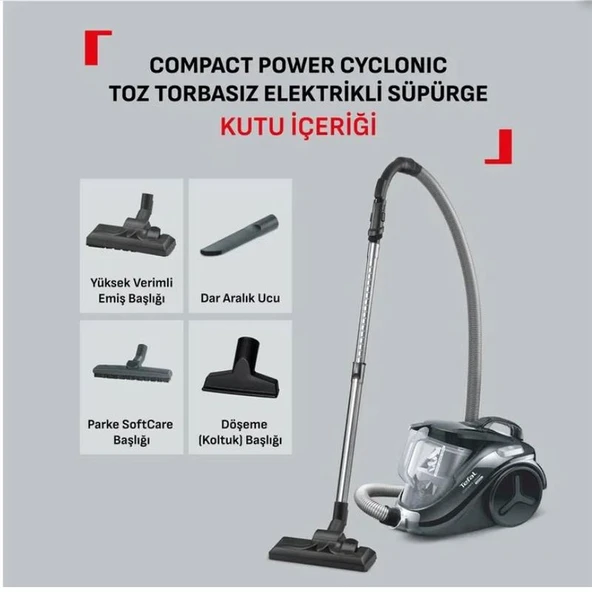 Tefal TW37B1TR Compact Power CC3 Toz Torbasız Süpürge 4300010580 ürün görseli 1