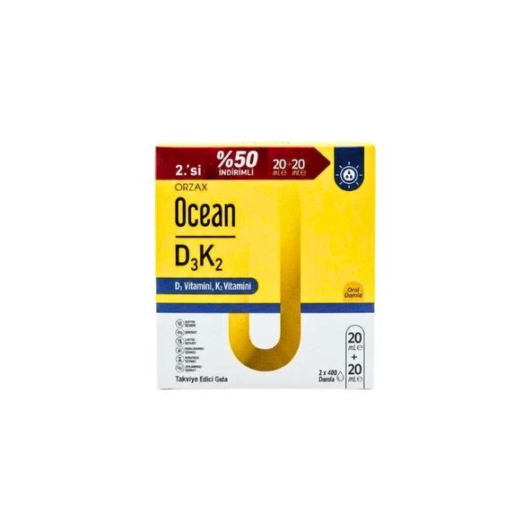 Ocean Vitamin D3K2 Damla 20 ml Avantajlı 2'li Paket ürün görseli 1