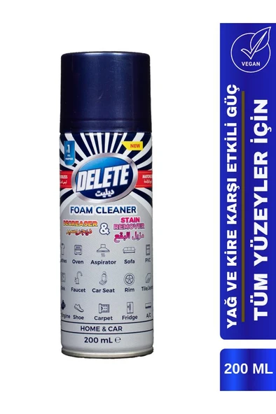 Delete Çok Amaçlı Yağ Kir Leke Çözücü Genel Temizleyici Köpük 200 ml ürün görseli 1