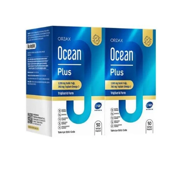 Ocean Plus 1200 mg Balık Yağı 50+50 Kapsül ürün görseli 1