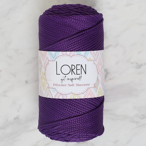 Norino Loren Polyester Soft Macrame Koyu Mor El Örgü İpi - LM037 - 34442 ürün görseli 1