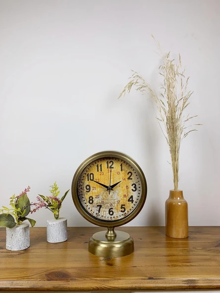 Norino Eskitme Metal Kaos Masa Saati 25×20 cm ürün görseli 1
