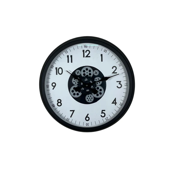 Norino Black Motion 60 Cm Çarklı Duvar Saati - Resim 3