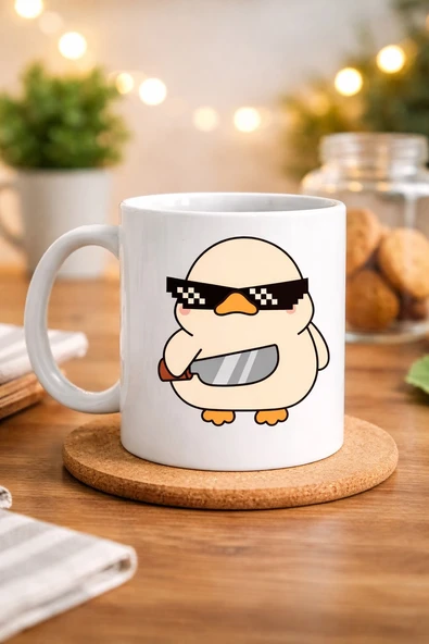Norino “Deal With It” Havalı Ördek Tasarımlı Porselen Kupa MODEL 80 – Eğlenceli, Mizahi & Hediyelik Kahve Kupası ürün görseli 1