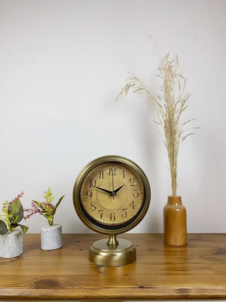 Norino Eskitme Metal Dekoratif Masa Saati 25×20 cm ürün görseli 1