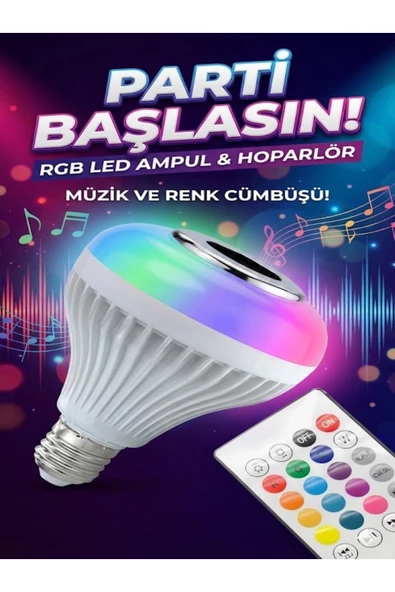 Norino Bluetooth RGB LED Hoparlörlü Akıllı Ampul - Renkli Müzikli Lamba ve Kumanda ürün görseli 1