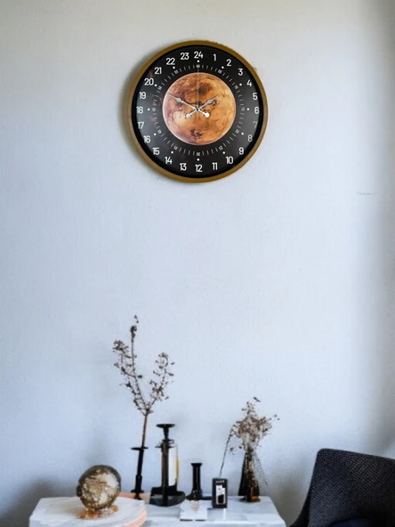 Norino 36 Cm Kahverengi 24 Saat Göstergeli Duvar Saati ürün görseli 1