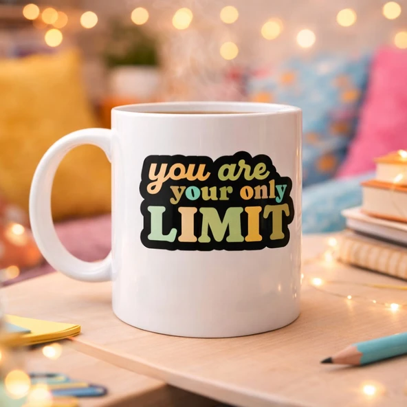 Norino You Are Your Only Limit Yazılı Porselen Kupa MODEL 142 – “Tek Sınır Sensin” Motivasyon Kupası – İlham Veren Kahve & Çay Kupası ürün görseli 1
