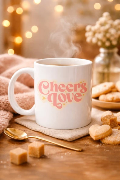 Norino Cheers Love Kupa – Model 31 - Sevimli Tasarım, Sıcacık Kahve Keyfi - Özel Tasarım Porselen Kupa ürün görseli 1