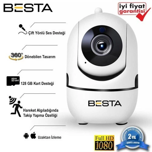 Norino 2MP 1080P Hareket Sensörlü 360 derece Kablosuz Güvenlik Kamerası 128 GB SD Kart Dahil ürün görseli 1