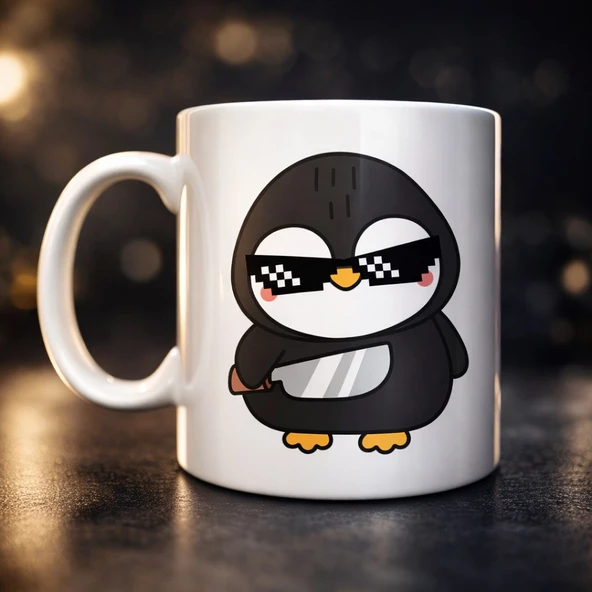 Norino Havalı Penguen Tasarımlı Porselen Kupa MODEL 88 – Eğlenceli, Cool & Enerjik Kahve Kupası ürün görseli 1