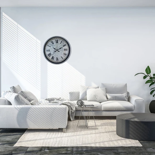 Norino Gri 36 Cm Atlas Modern Tasarım Duvar Saati ürün görseli 1