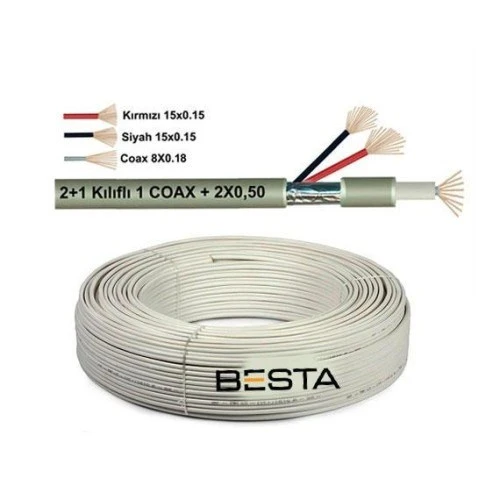 Norino KD-1388 250 Metre 2+1 0,50 CCTV Kamera Kablosu ürün görseli 1