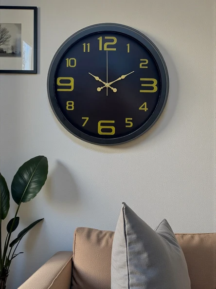 Norino Prime Black 40 cm Metal Modern Tasarım Duvar Saati ürün görseli 1