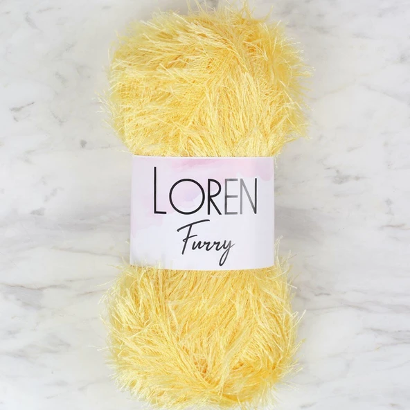 Norino Loren Furry Sarı El Örgü İpi - RF048 - 34059 ürün görseli 1