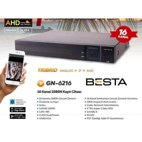 Norino AHD DVR 16 Kanal Kamera Kayıt Cihazı KD-6216HS ürün görseli 1