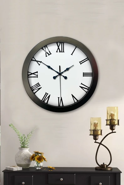 Norino 36 cm Siyah Metal Roma Rakamlı Duvar Saati ürün görseli 1