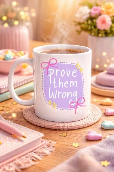 Norino Prove Them Wrong Porselen Kupa MODEL 128 – Motivasyon Mesajlı Kahve Kupası, İlham Veren Hediye, Ofis & Ev Kullanımı ürün görseli 1