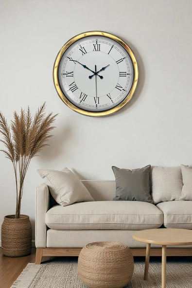 Norino Gold Şık 40 Cm Metal Roma Rakamlı Duvar Saati ürün görseli 1