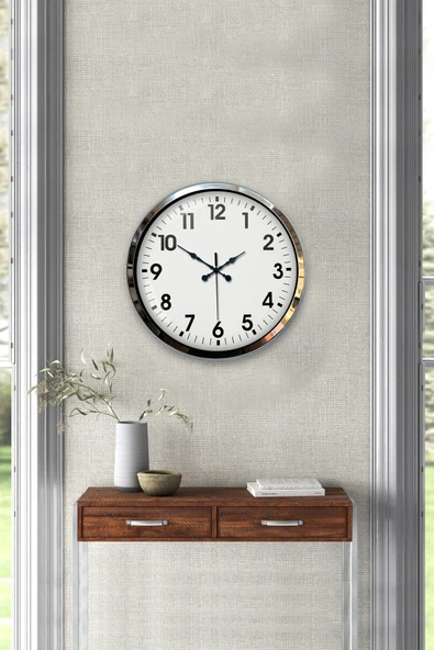 Norino Krom Elegance 40 Cm Metal Standart Duvar Saati ürün görseli 1