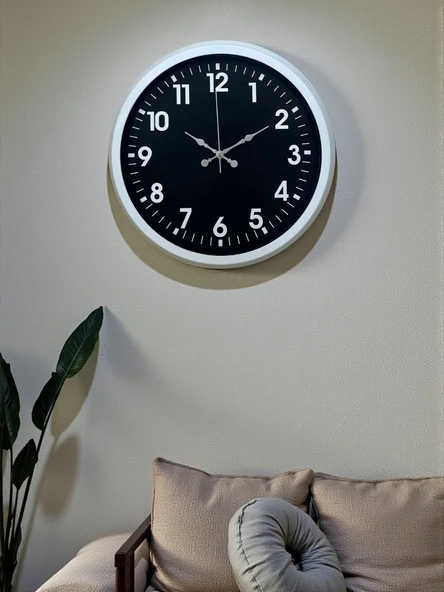 Norino White Pure Contrast 40 Cm Metal Duvar Saati ürün görseli 1