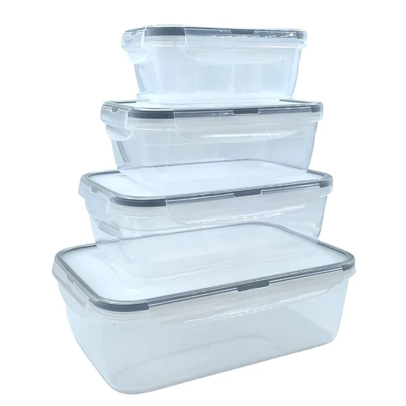 Norino Norino® 4lü İç İçe Sızdırmaz Contalı Kilitli Kapaklı Plastik Erzak Saklama Kapları LC315 ürün görseli 1