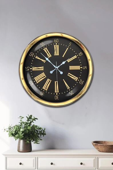 Norino 40 cm Metal Gold Roma Rakamlı Duvar Saati ürün görseli 1