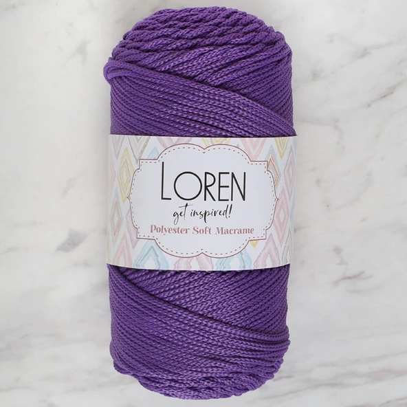 Norino Loren Polyester Soft Macrame Koyu Mor El Örgü İpi - LM025 - 34434 ürün görseli 1