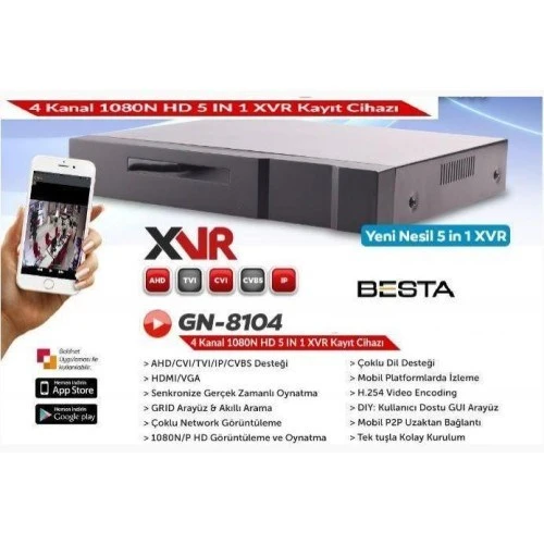 Norino XVR 4 Kanal Kamera Kayıt Cihazı KD-8104S ürün görseli 1