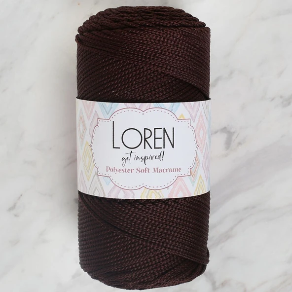 Norino Loren Polyester Soft Macrame Koyu Kahverengi El Örgü İpi - LM034 - 34440 ürün görseli 1