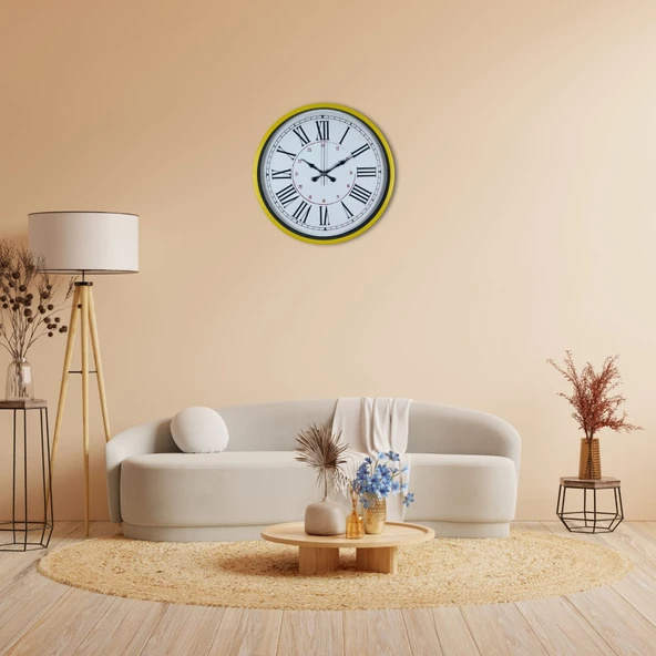 Norino 36 Cm Sarı Standart Duvar Saati ürün görseli 1