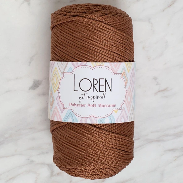 Norino Loren Polyester Soft Macrame Kahverengi El Örgü İpi - LM033 - 34439 ürün görseli 1