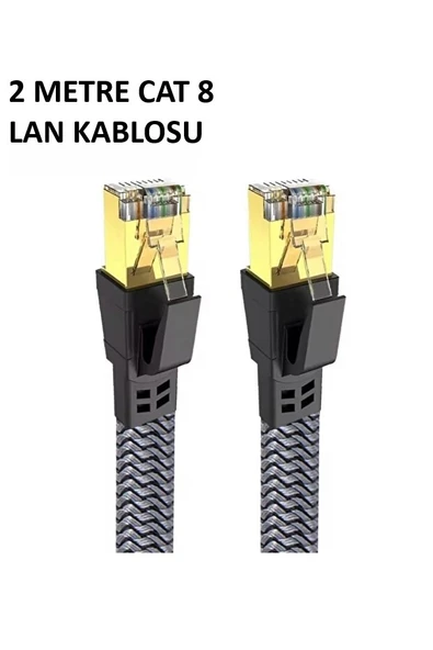 Norino Cat 8 LAN Kablosu –Ethernet Kablosu Örgü Kaplama, Yüksek Hızlı (2 METRE) ürün görseli 1