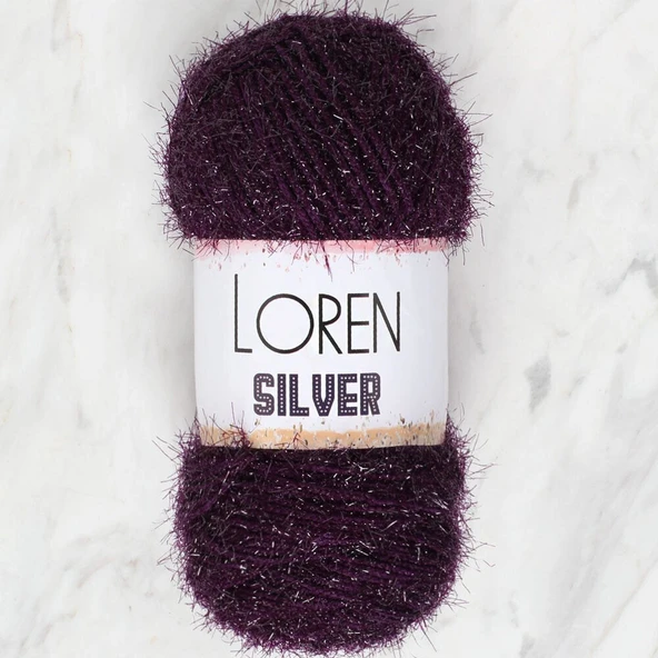 Norino Loren Silver Patlıcan Moru El Örgü İpi - RS0109 - 34082 ürün görseli 1