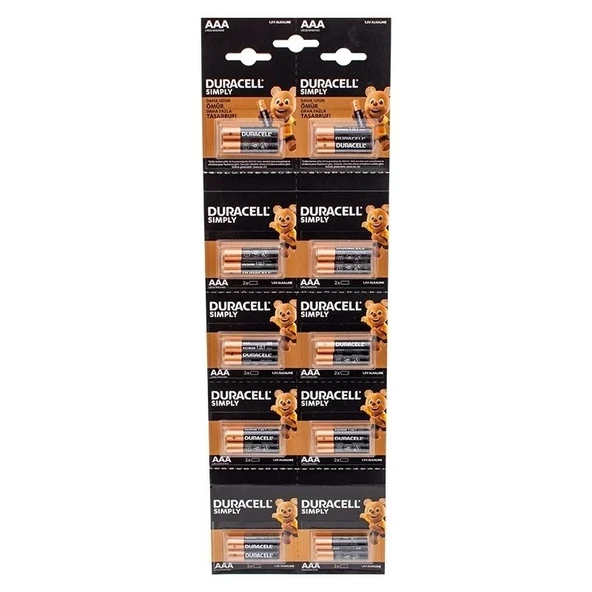 Norino Duracell 1.5v İnce Aaa 20'li Pil Lr03/mn20 ürün görseli 1