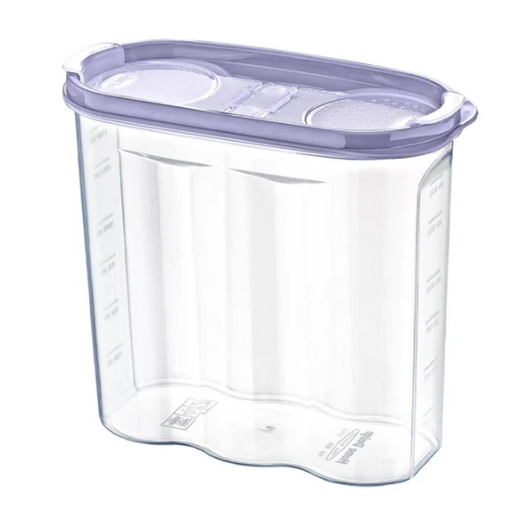 Norino Norino® 2 Kapaklı Ölçekli Erzak Kuru Gıda Saklama Kutusu Kabı - 1,7 Litre - SA935 ürün görseli 1