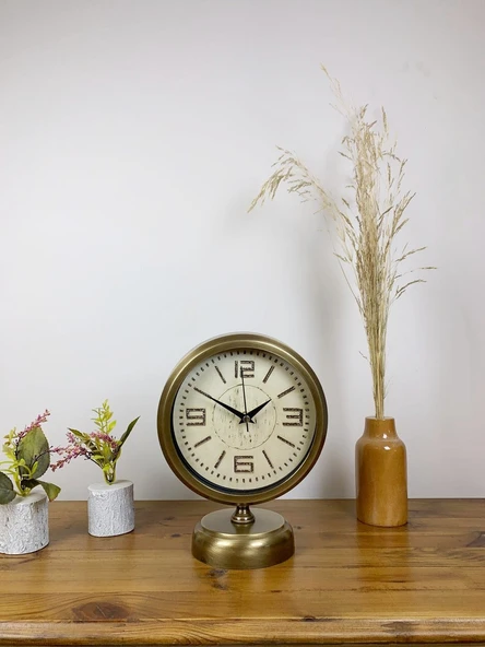 Norino Eskitme Metal Vintage Masa Saati 25×20 cm ürün görseli 1