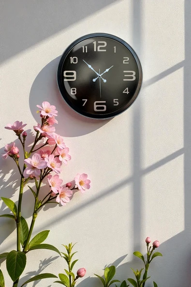 Norino 40 cm Siyah Metal Modern Duvar Saati ürün görseli 1