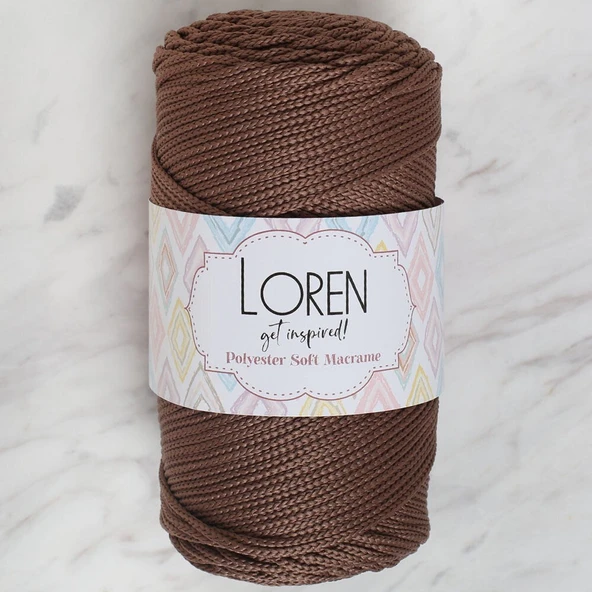 Norino Loren Polyester Soft Macrame Kahverengi El Örgü İpi - LM032 - 34438 ürün görseli 1
